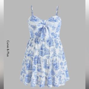 Curve & Plus Toile de Jouy Bow Mini Dress